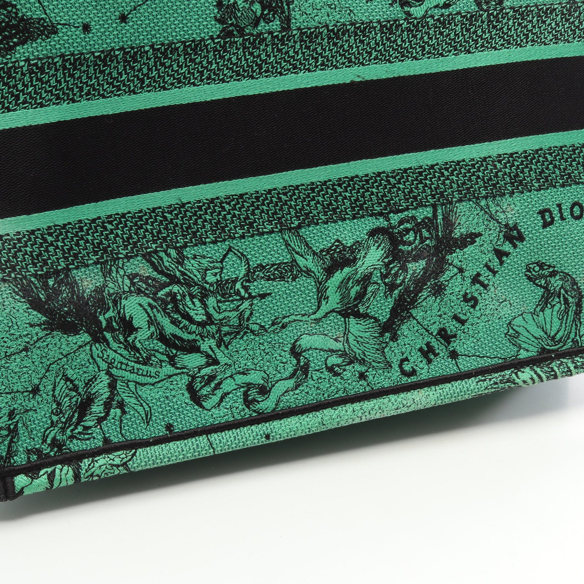 BOOK TOTE ブックトート ミディアム ハンドバッグ トートバッグ キャンバス グリーン ブラック クリスチャンディオール バッグ Christian Dior