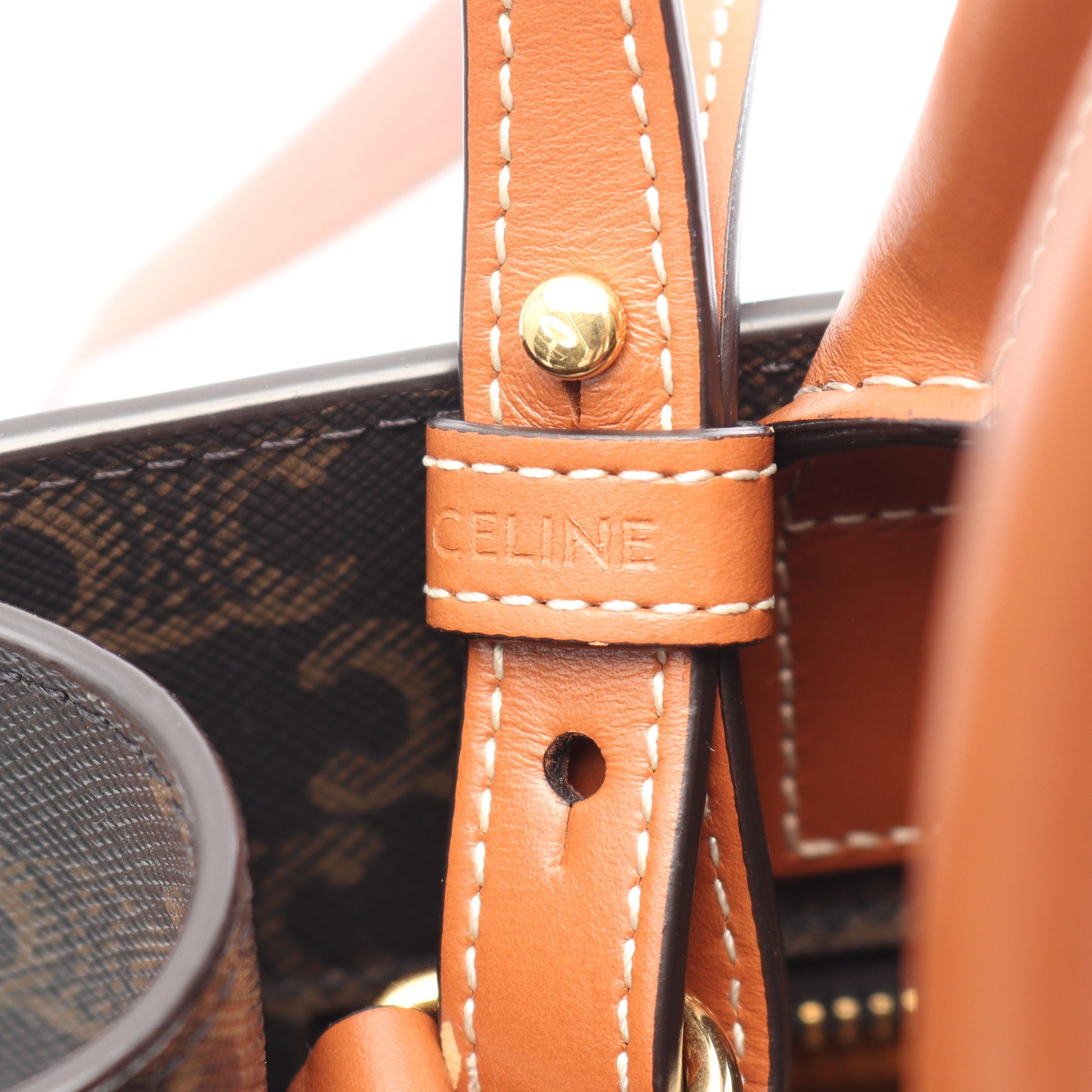 スモール バーティカル カバ トリオンフ 2WAY ハンドバッグ トートバッグ PVC レザー ブラック ブラウン セリーヌ バッグ CELINE