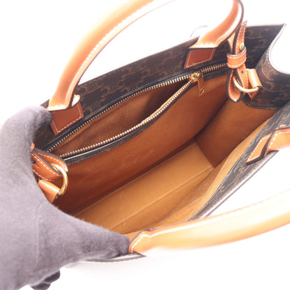 スモール バーティカル カバ トリオンフ 2WAY ハンドバッグ トートバッグ PVC レザー ブラック ブラウン セリーヌ バッグ CELINE