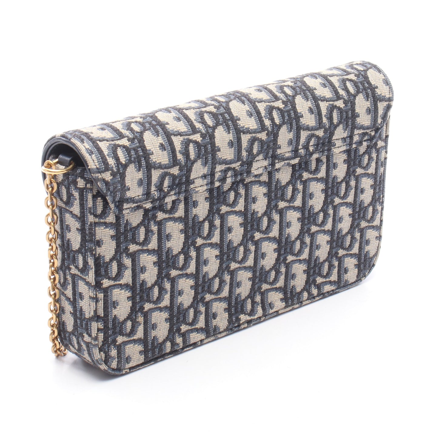 SADDLE チェーンポーチ ミディアム オブリーク ジャカード チェーンウォレット キャンバス レザー ネイビー ベージュ クリスチャンディオール