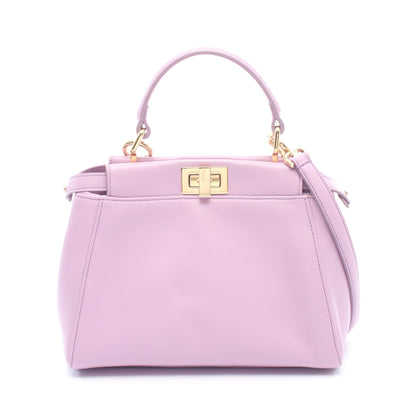ミニピーカブー 2WAY ハンドバッグ レザー ライトパープル フェンディ