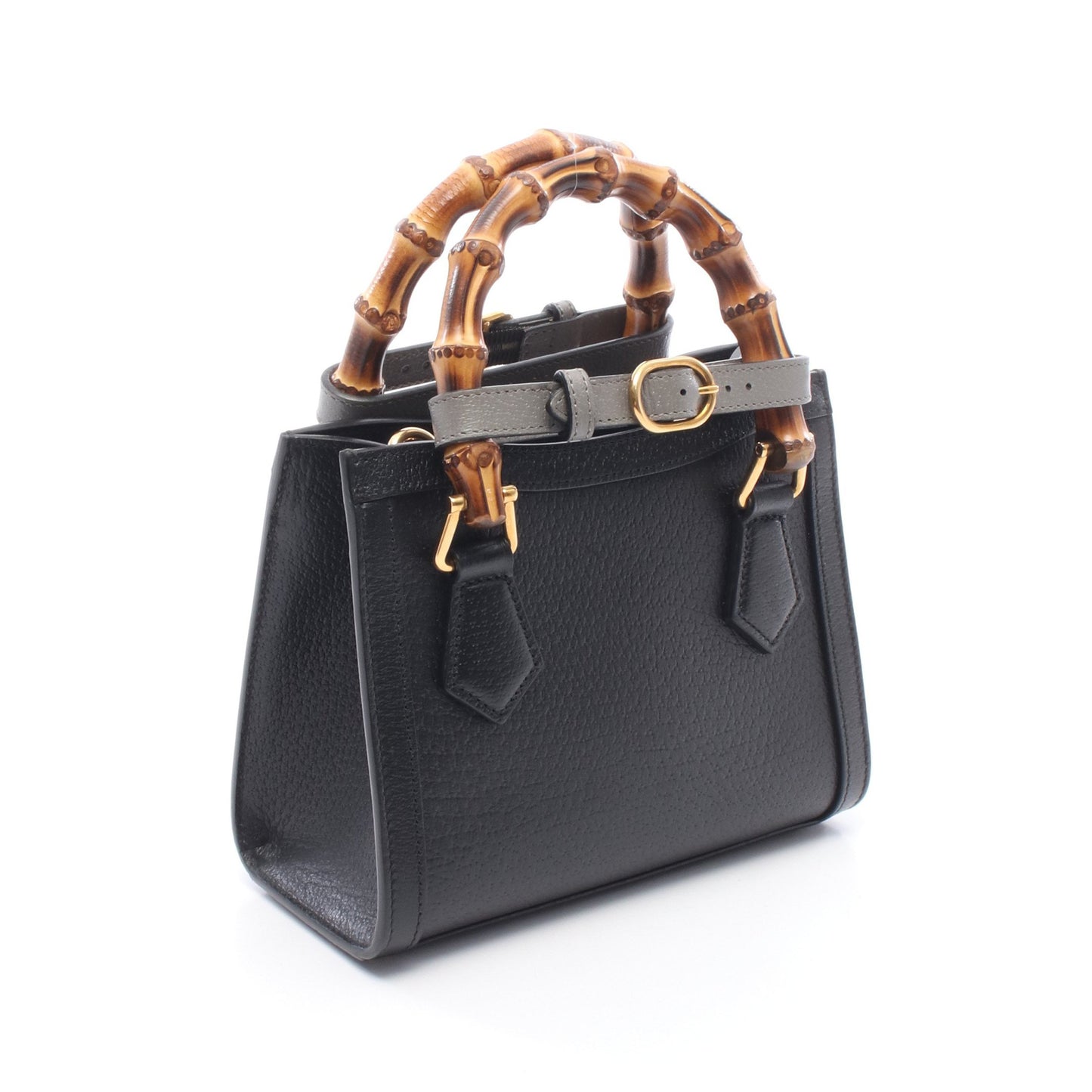 ダイアナ ミニ バンブー 2WAY ハンドバッグ トートバッグ レザー ブラック グッチ バッグ GUCCI