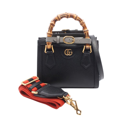 ダイアナ ミニ バンブー 2WAY ハンドバッグ トートバッグ レザー ブラック グッチ バッグ GUCCI