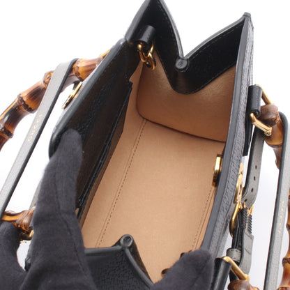 ダイアナ ミニ バンブー 2WAY ハンドバッグ トートバッグ レザー ブラック グッチ バッグ GUCCI
