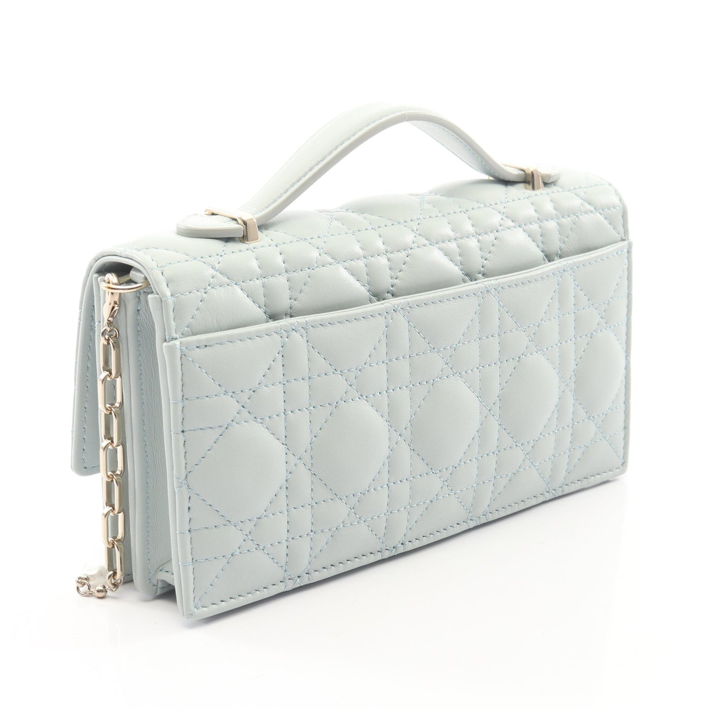 My Dior ミニバッグ カナージュ 2WAY ハンドバッグ レザー ライトブルー クリスチャンディオール
