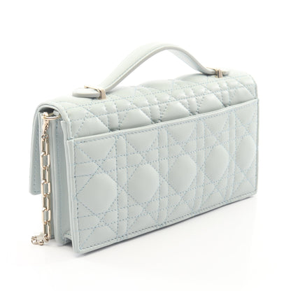 My Dior ミニバッグ カナージュ 2WAY ハンドバッグ レザー ライトブルー クリスチャンディオール