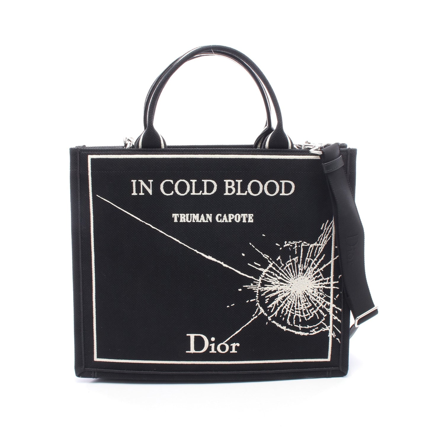 BOOK TOTE ブックトート ミディアム 2WAY ハンドバッグ トートバッグ キャンバス ブラック ホワイト クリスチャンディオール
