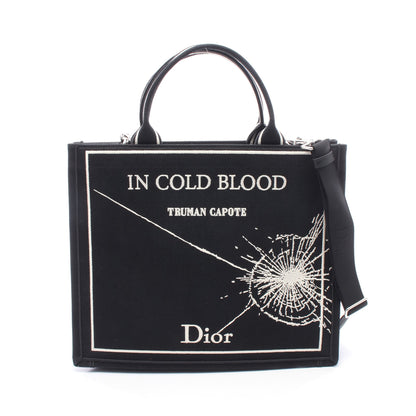 BOOK TOTE ブックトート ミディアム 2WAY ハンドバッグ トートバッグ キャンバス ブラック ホワイト クリスチャンディオール