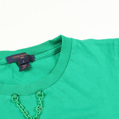 チェーン付き 半袖Tシャツ コットン グリーン ルイヴィトン トップス LOUIS VUITTON