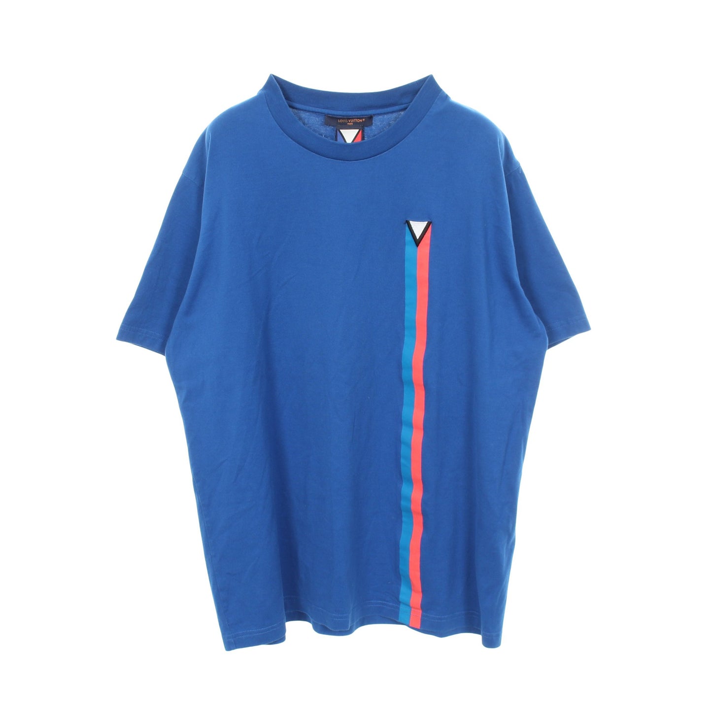 37th AMERICA'S CUP アメリカズカップ ロゴ刺繍 半袖Tシャツ コットン ブルー ルイヴィトン