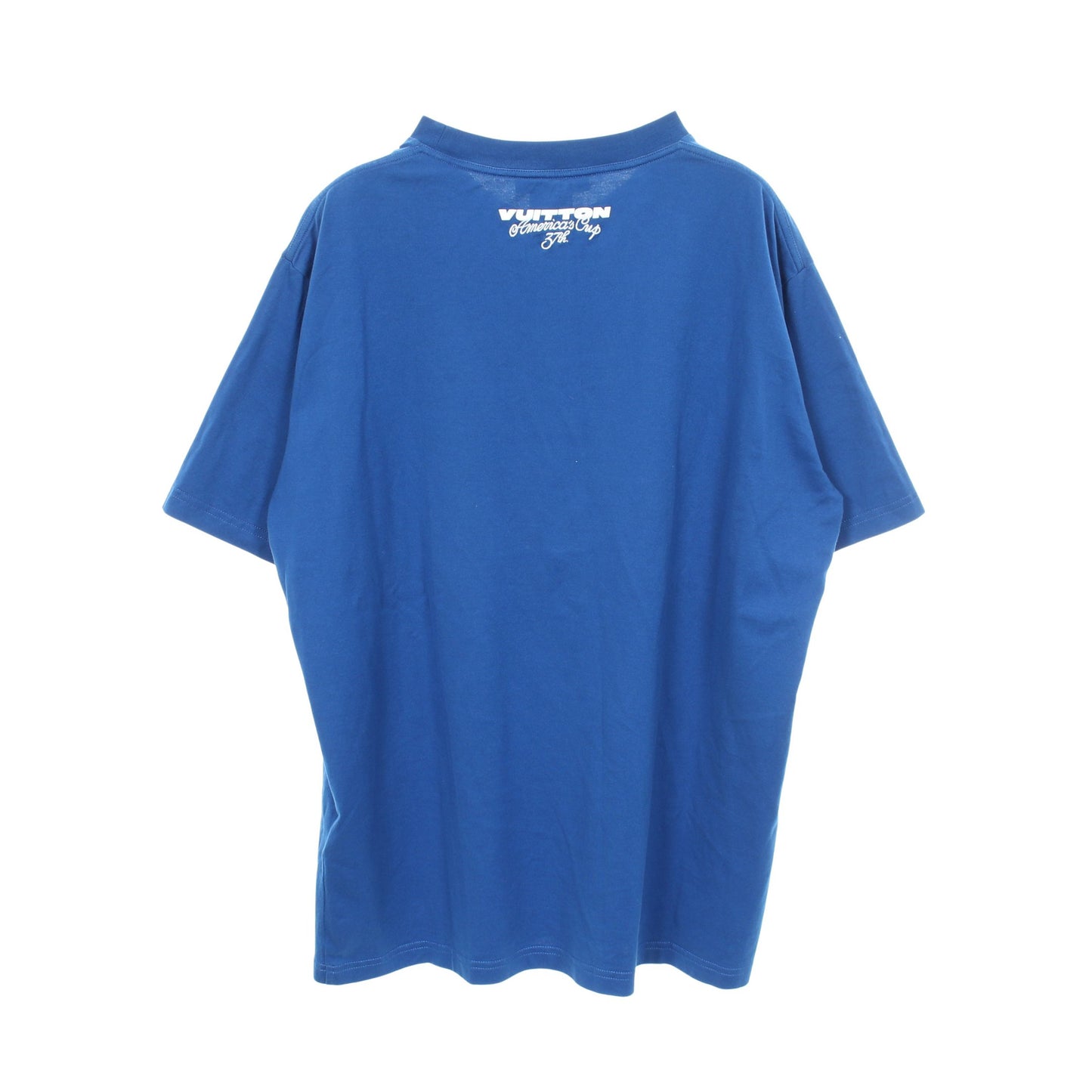37th AMERICA'S CUP アメリカズカップ ロゴ刺繍 半袖Tシャツ コットン ブルー ルイヴィトン
