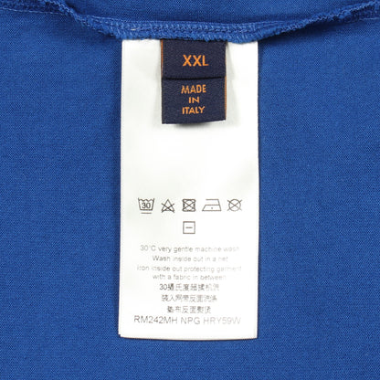 37th AMERICA'S CUP アメリカズカップ ロゴ刺繍 半袖Tシャツ コットン ブルー ルイヴィトン