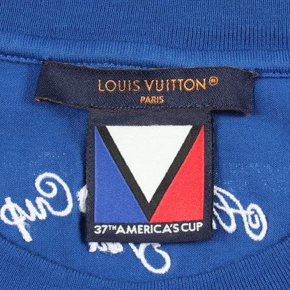 37th AMERICA'S CUP アメリカズカップ ロゴ刺繍 半袖Tシャツ コットン ブルー ルイヴィトン