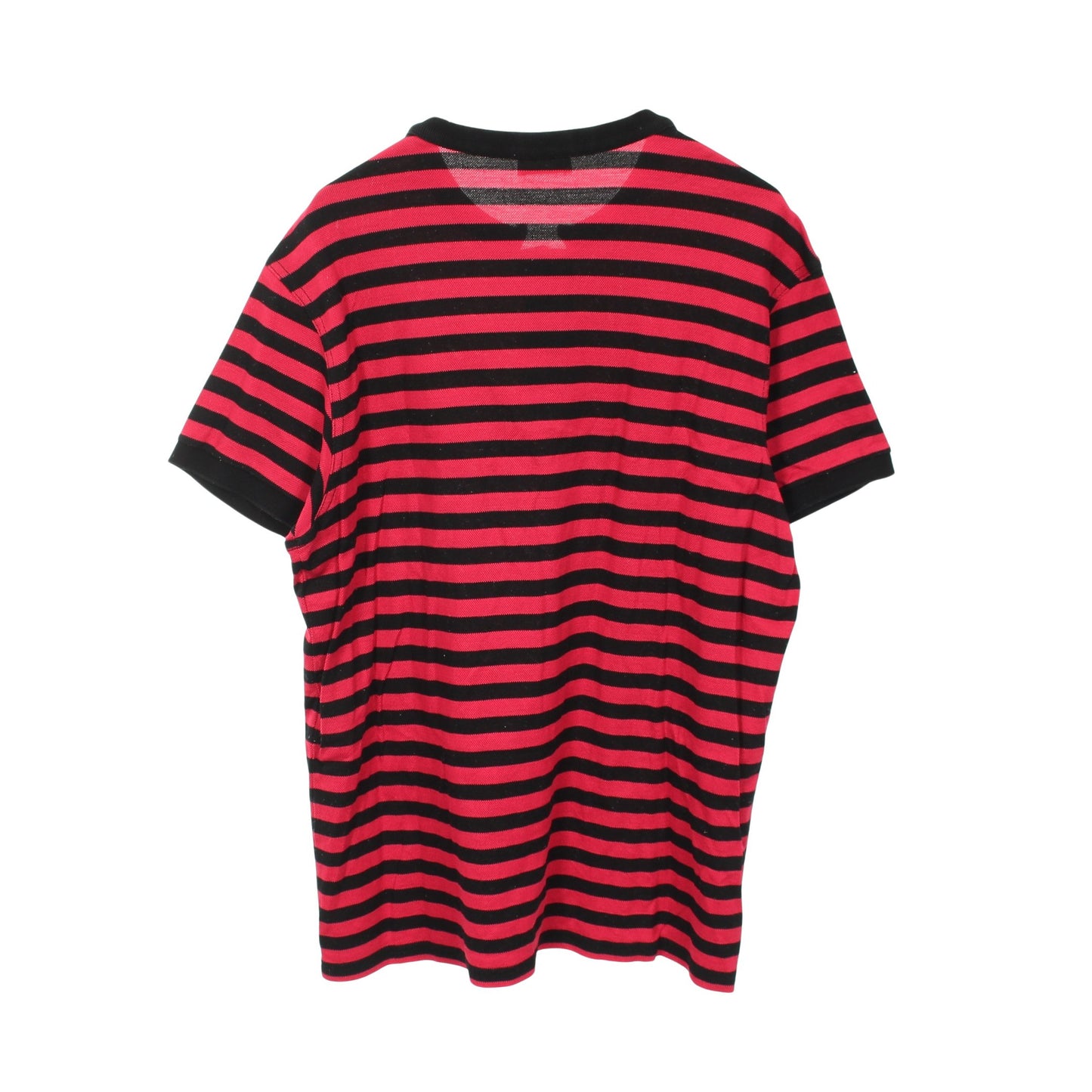 ロゴ刺繍 ボーダー 半袖Tシャツ コットン ピンクレッド ブラック サンローランパリ トップス SAINT LAURENT PARIS