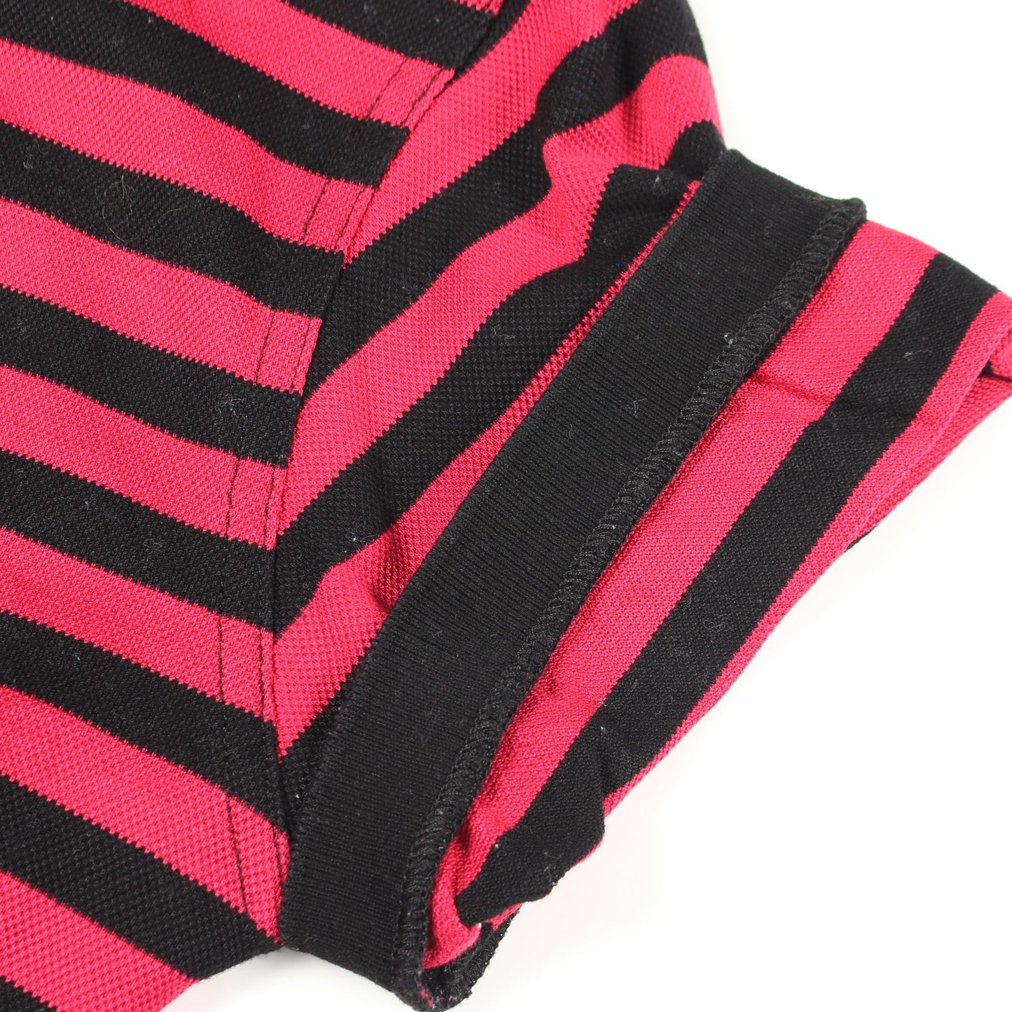 ロゴ刺繍 ボーダー 半袖Tシャツ コットン ピンクレッド ブラック サンローランパリ トップス SAINT LAURENT PARIS