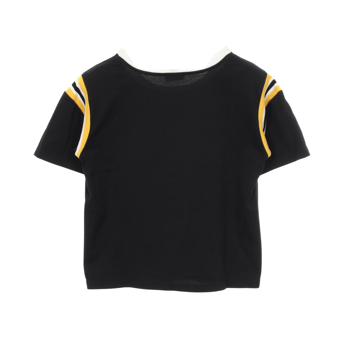 トリオンフ ロゴ 半袖Tシャツ コットン ブラック イエロー ホワイト セリーヌ