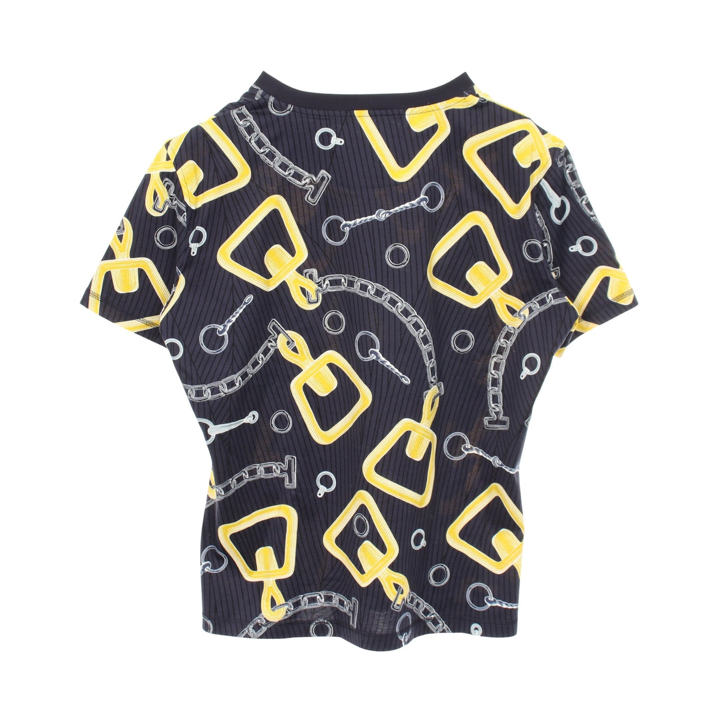 EFFET KALEIDOSCOPE カレイドスコープ エフェクト 半袖Tシャツ コットン ネイビー イエロー エルメス