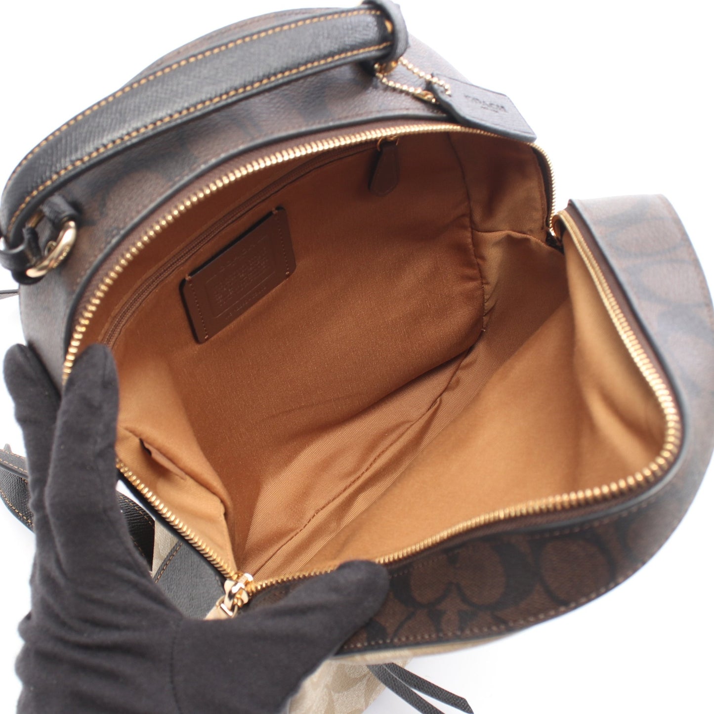 ジョーディン シグネチャー バックパック リュックサック PVC レザー ベージュ ダークブラウン ブラック コーチ バッグ COACH