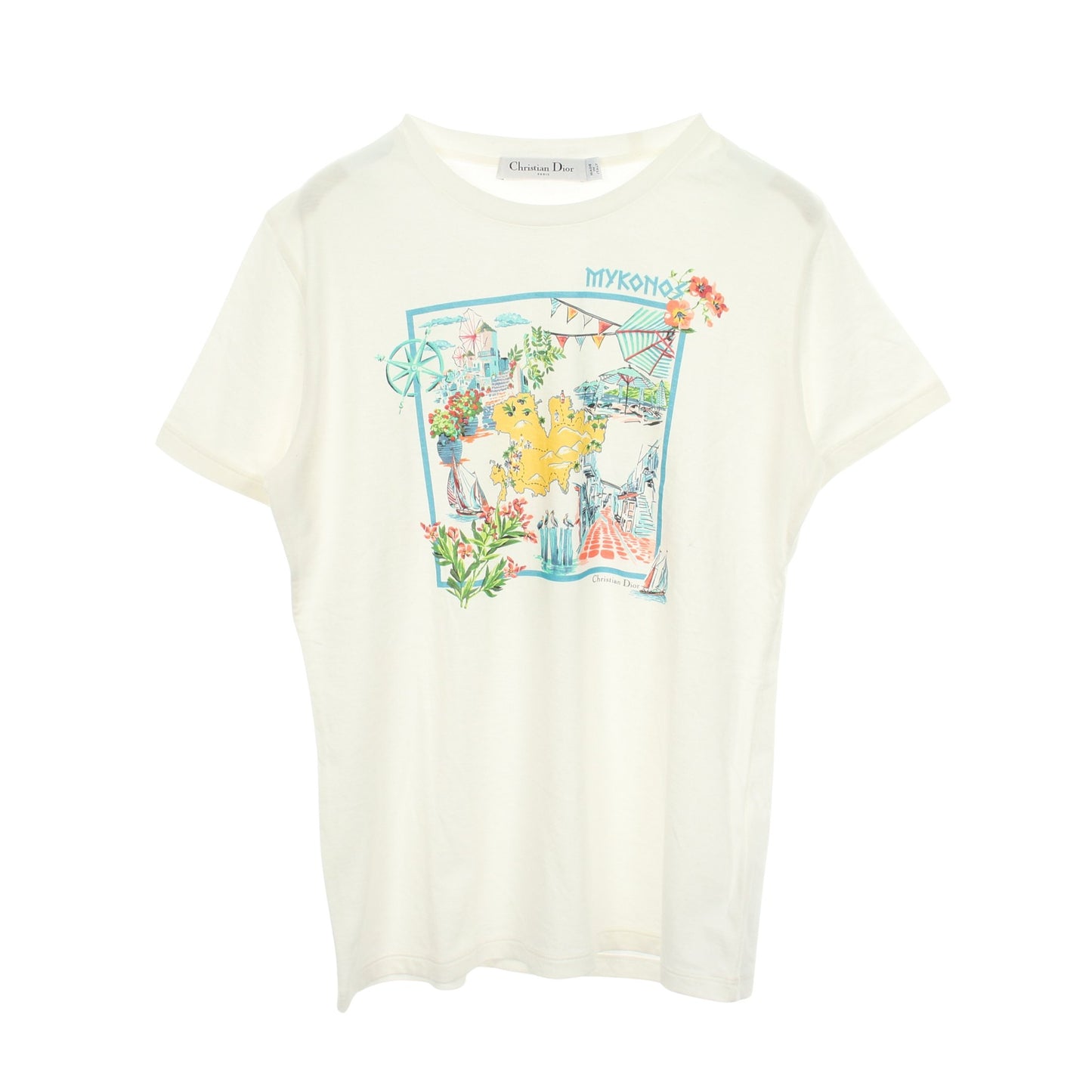 Dior Souvenir プリント 半袖Tシャツ コットン ホワイト クリスチャンディオール
