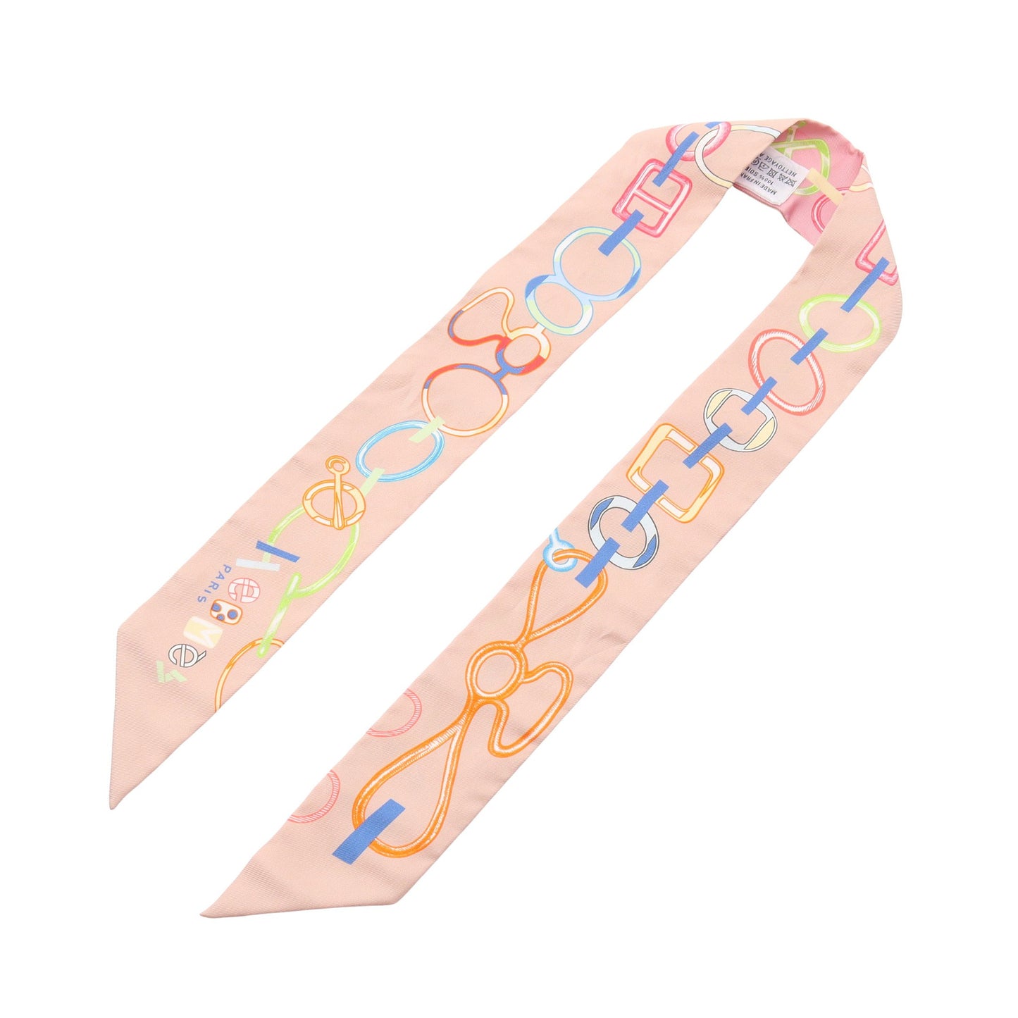 ツイリー Do Re BOUCLES リボン スカーフ シルク ピンク ピンクベージュ マルチカラー エルメス
