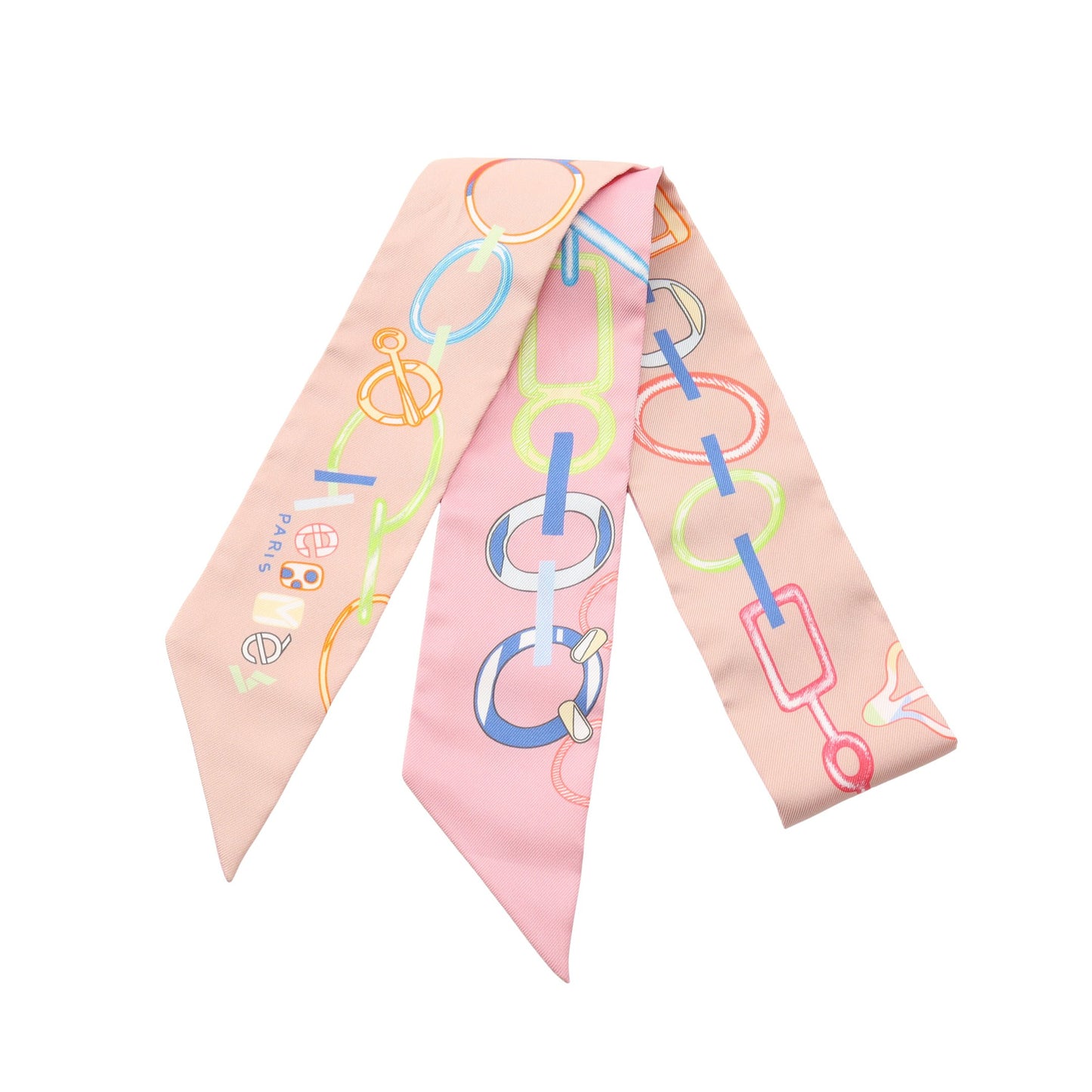 ツイリー Do Re BOUCLES リボン スカーフ シルク ピンク ピンクベージュ マルチカラー エルメス