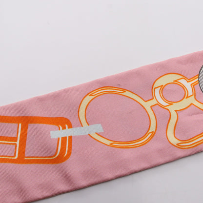 ツイリー Do Re BOUCLES リボン スカーフ シルク ピンク ピンクベージュ マルチカラー エルメス