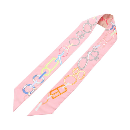 ツイリー Do Re BOUCLES リボン スカーフ シルク ピンク ピンクベージュ マルチカラー エルメス