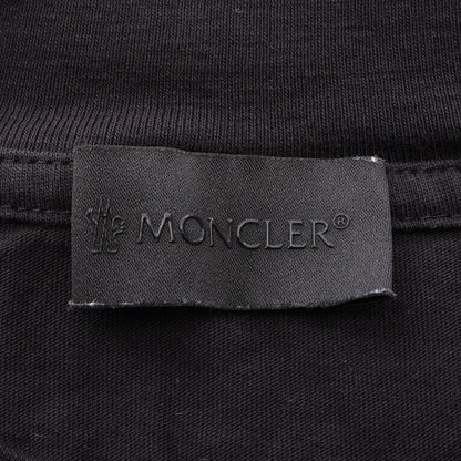 ロゴ テクニカルメッシュ切替 クルーネック Tシャツ 半袖Tシャツ コットン ブラック モンクレール