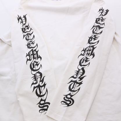 GOTHIC LOGO オーバーサイズ 長袖Tシャツ コットン ホワイト ヴェトモン トップス VETEMENTS