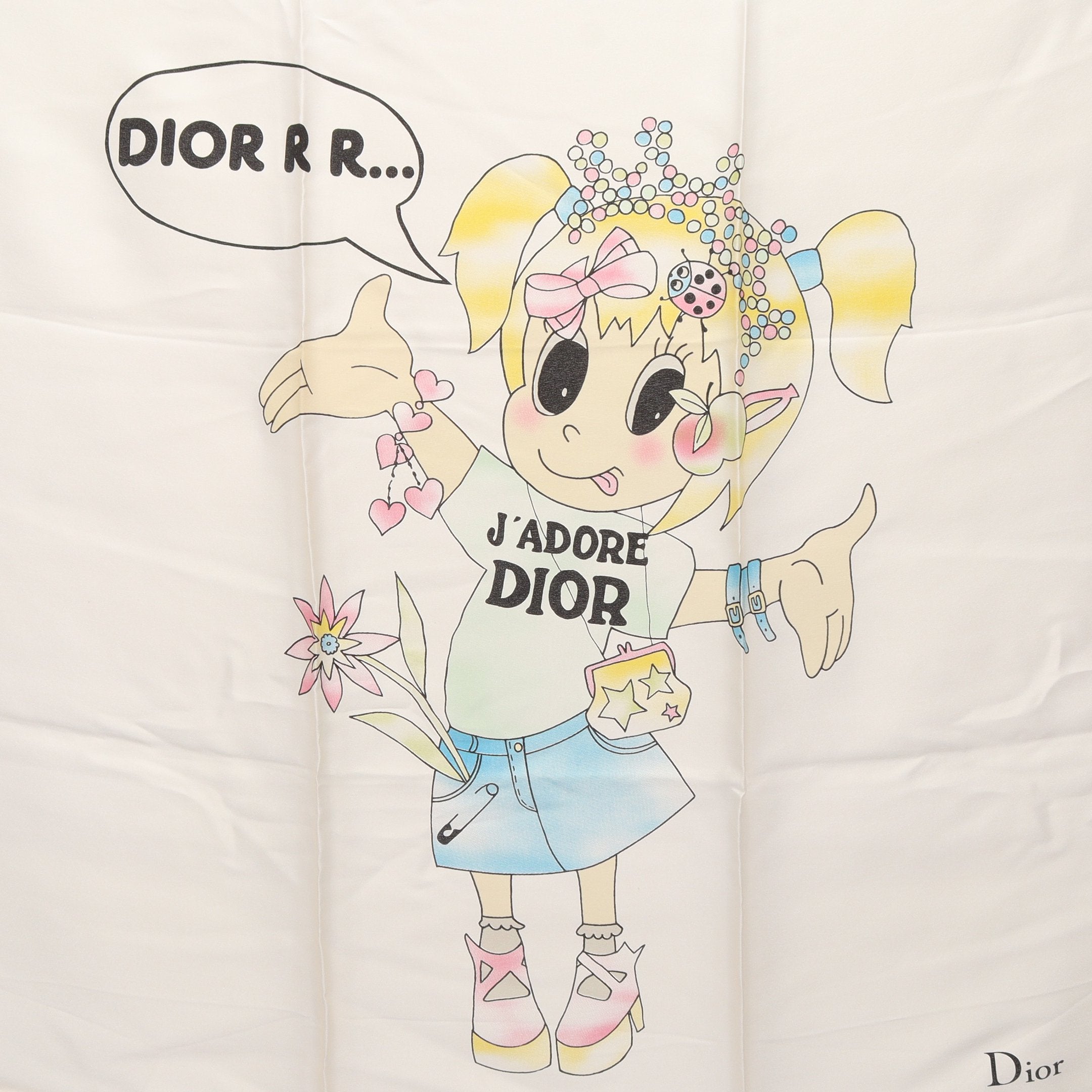 J'adore Dior Girl スカーフ シルク オフホワイト マルチカラー