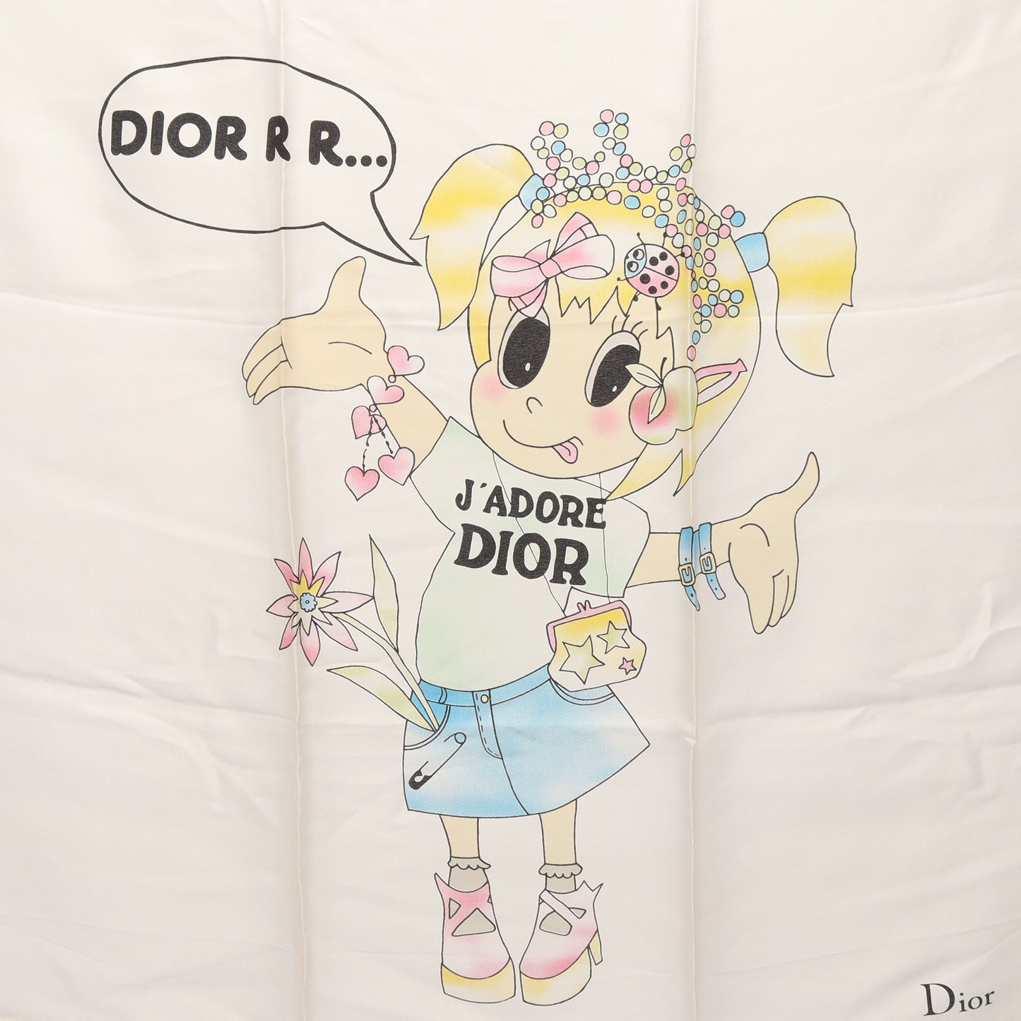 J'adore Dior Girl スカーフ シルク オフホワイト マルチカラー クリスチャンディオール