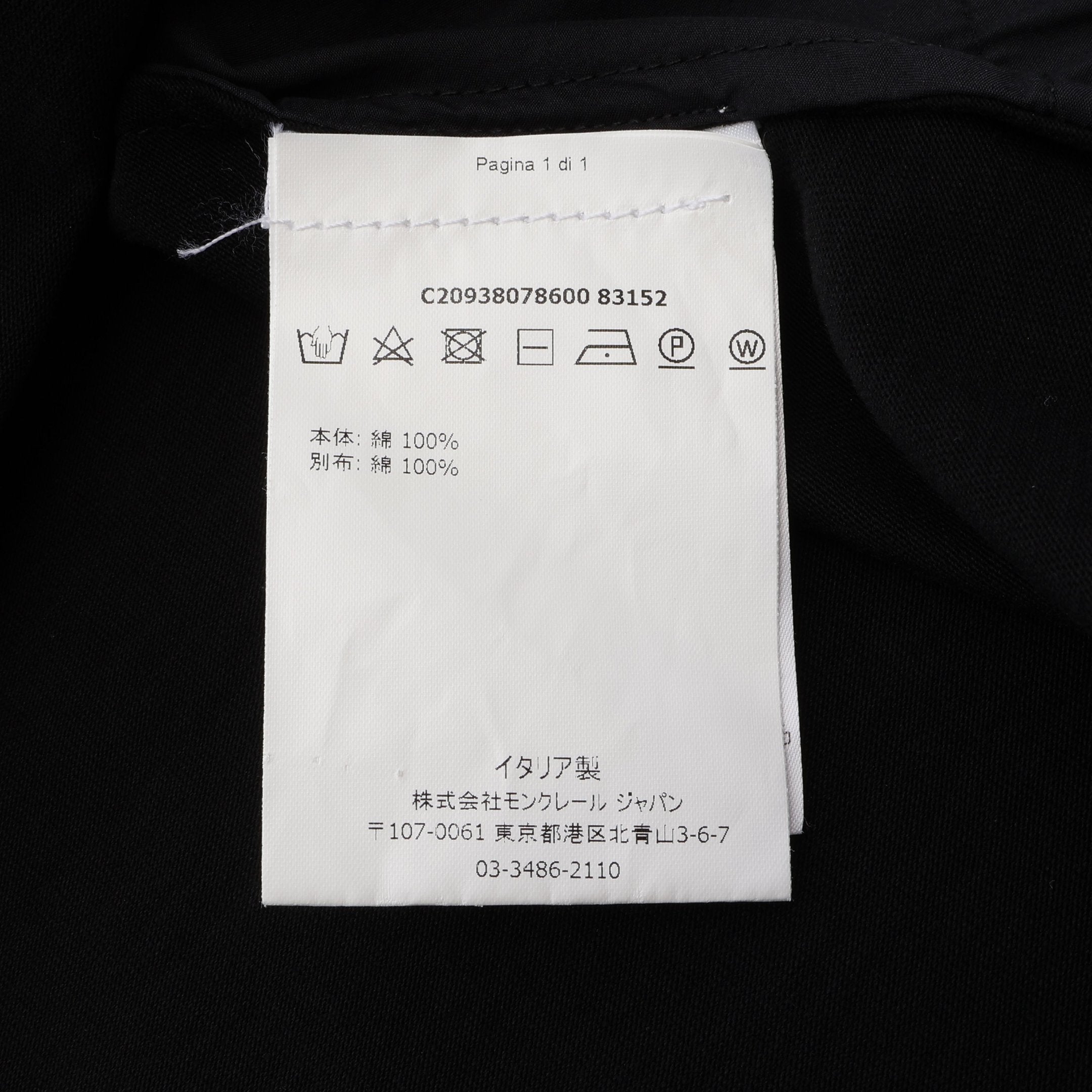 レース切替 ポケット付き 半袖Tシャツ コットン ブラック モンクレール