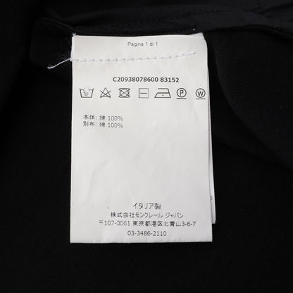 レース切替 ポケット付き 半袖Tシャツ コットン ブラック モンクレール