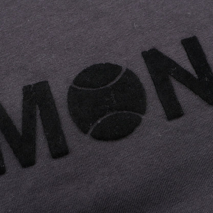パロディ テニスボールロゴ クルーネック 半袖Tシャツ コットン ブラック モンクレール