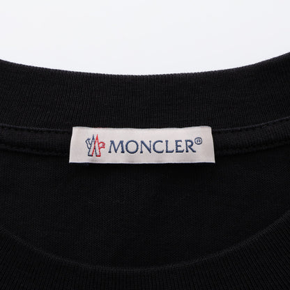 パロディ テニスボールロゴ クルーネック 半袖Tシャツ コットン ブラック モンクレール
