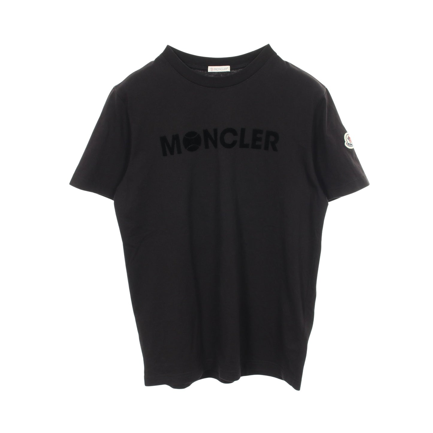 パロディ テニスボールロゴ クルーネック 半袖Tシャツ コットン ブラック モンクレール
