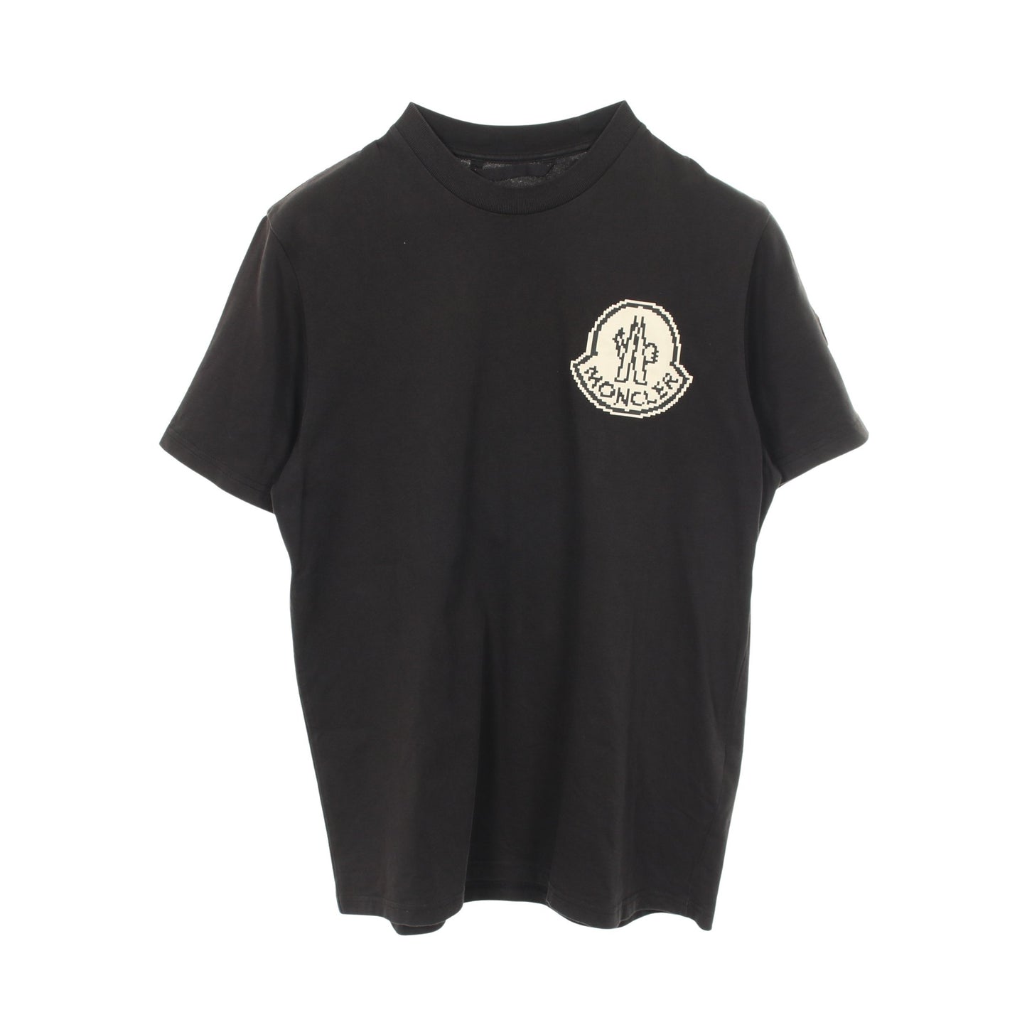 ピクセルロゴ クルーネック 半袖Tシャツ コットン ブラック モンクレール
