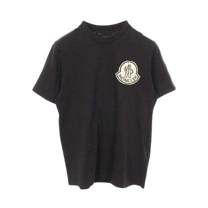 ピクセルロゴ クルーネック 半袖Tシャツ コットン ブラック モンクレール
