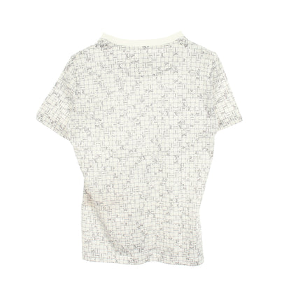 ボルデュックチェック クルーネック 半袖Tシャツ コットン ホワイト エルメス