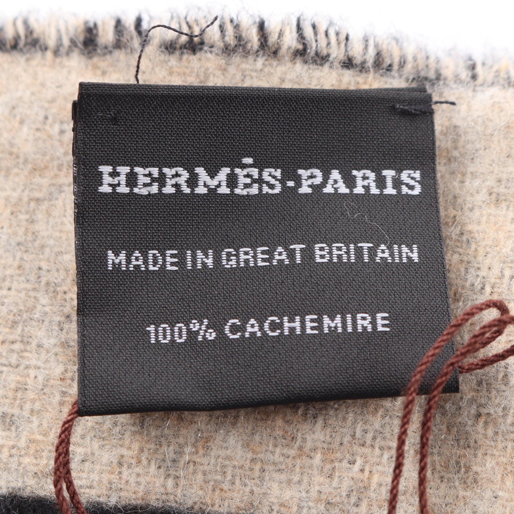 Love Story マフラー カシミヤ ブラック グレーベージュ エルメス 財布・小物 HERMES