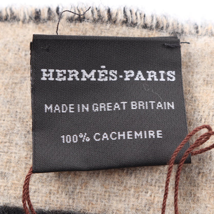 Love Story マフラー カシミヤ ブラック グレーベージュ エルメス 財布・小物 HERMES