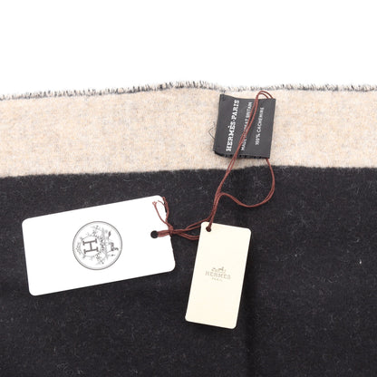 Love Story マフラー カシミヤ ブラック グレーベージュ エルメス 財布・小物 HERMES