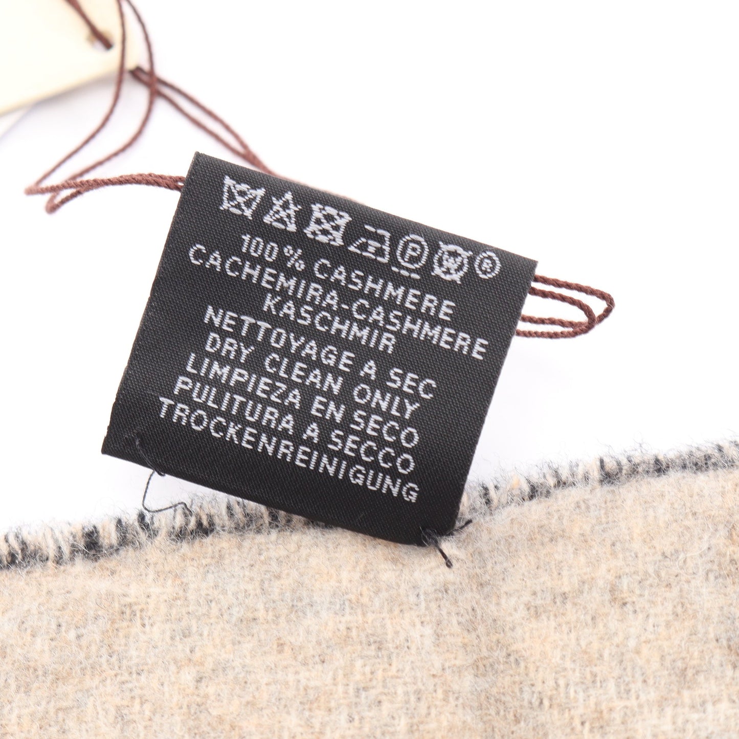 Love Story マフラー カシミヤ ブラック グレーベージュ エルメス 財布・小物 HERMES