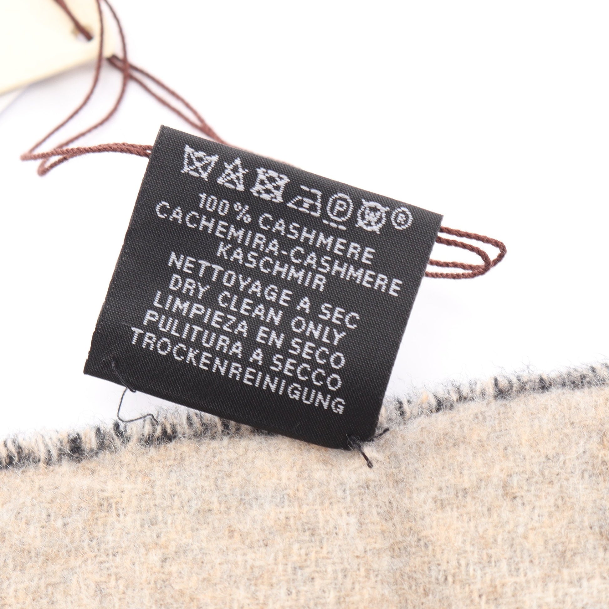 Love Story マフラー カシミヤ ブラック グレーベージュ エルメス 財布・小物 HERMES