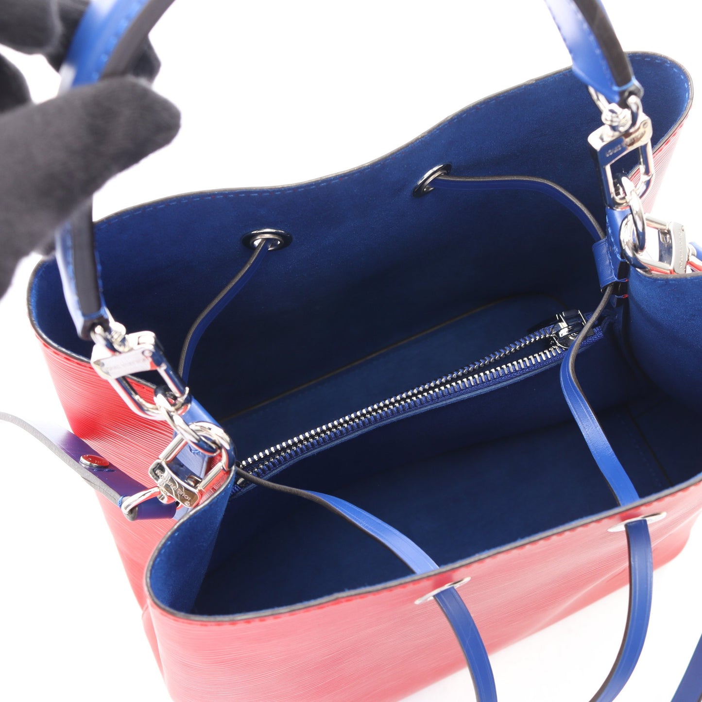 ネオノエ エピ コクリコ 2WAY ハンドバッグ レザー レッド ブルー ルイヴィトン