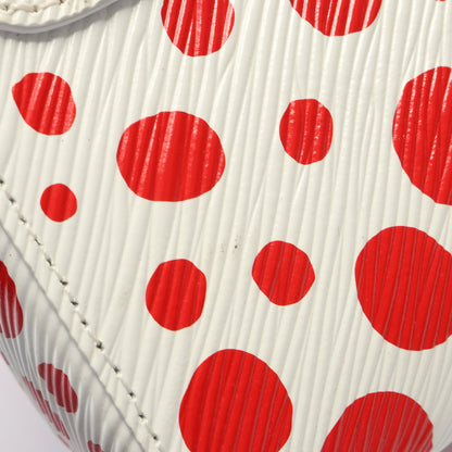LV × YK ツイストPM エピ エピ インフィニティドット 草間彌生 チェーンショルダーバッグ レザー ホワイト レッド ルイヴィトン