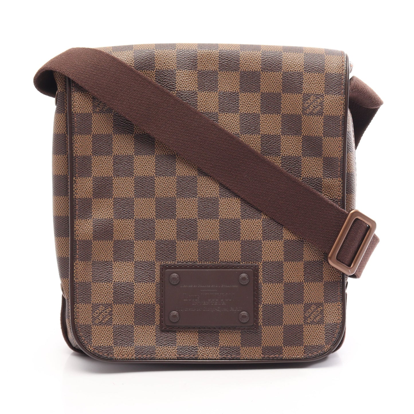 ブルックリンPM ダミエエベヌ ショルダーバッグ PVC レザー ブラウン ルイヴィトン バッグ LOUIS VUITTON