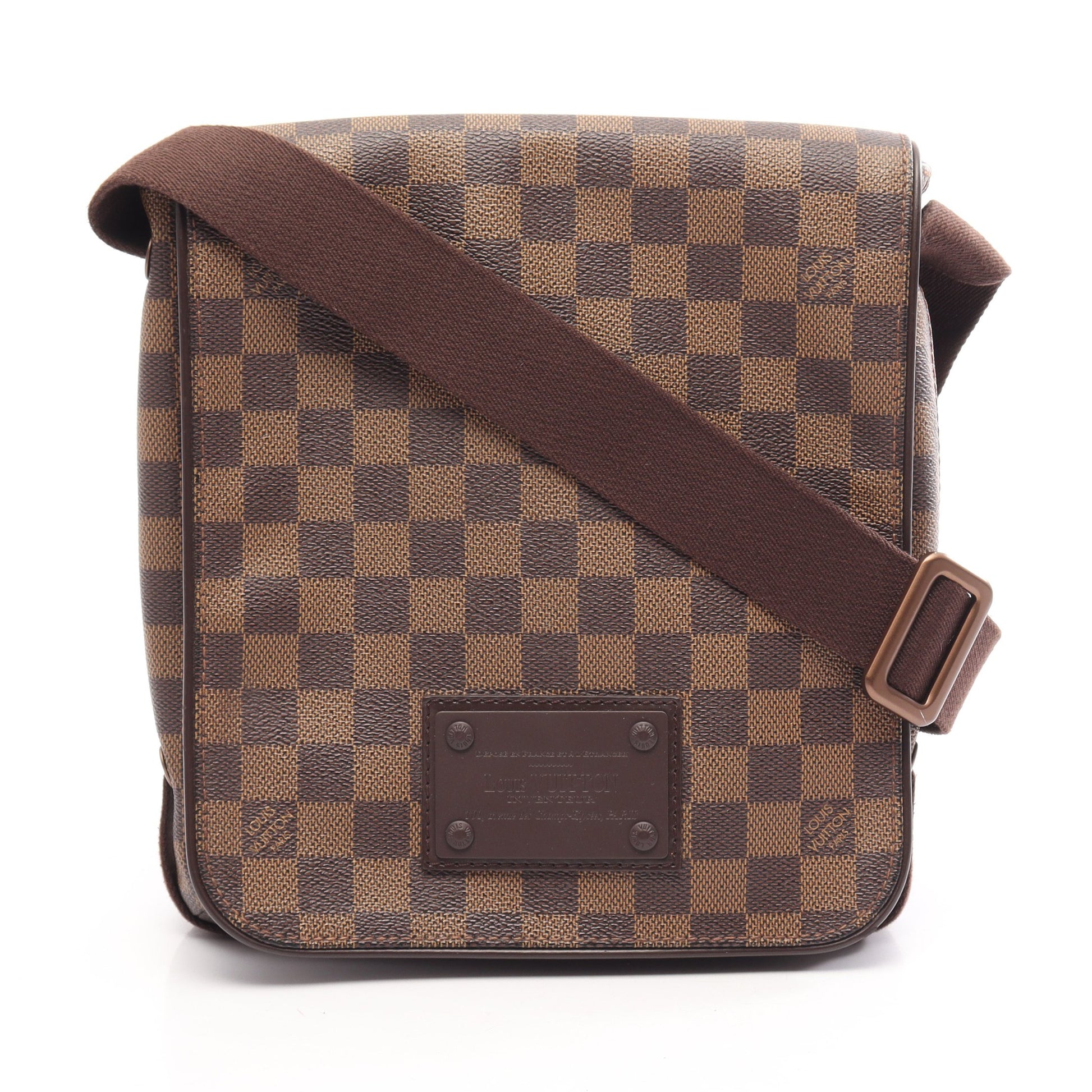 ブルックリンPM ダミエエベヌ ショルダーバッグ PVC レザー ブラウン ルイヴィトン バッグ LOUIS VUITTON