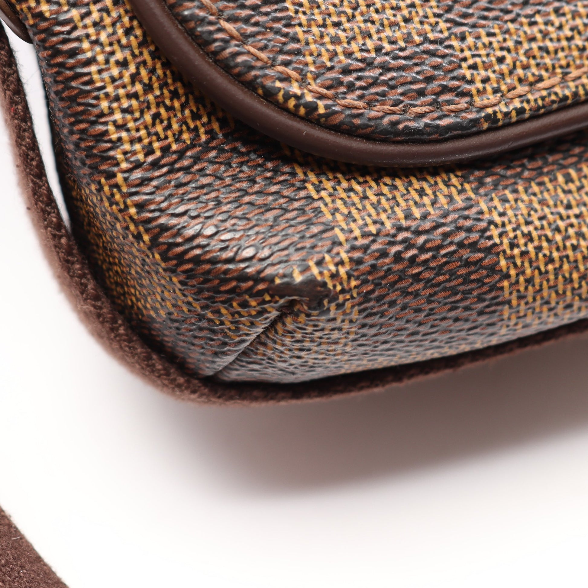 ブルックリンPM ダミエエベヌ ショルダーバッグ PVC レザー ブラウン ルイヴィトン バッグ LOUIS VUITTON