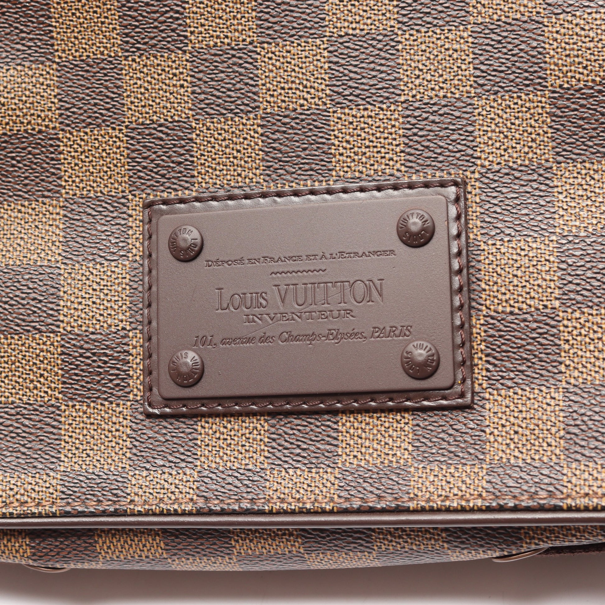 ブルックリンPM ダミエエベヌ ショルダーバッグ PVC レザー ブラウン ルイヴィトン バッグ LOUIS VUITTON